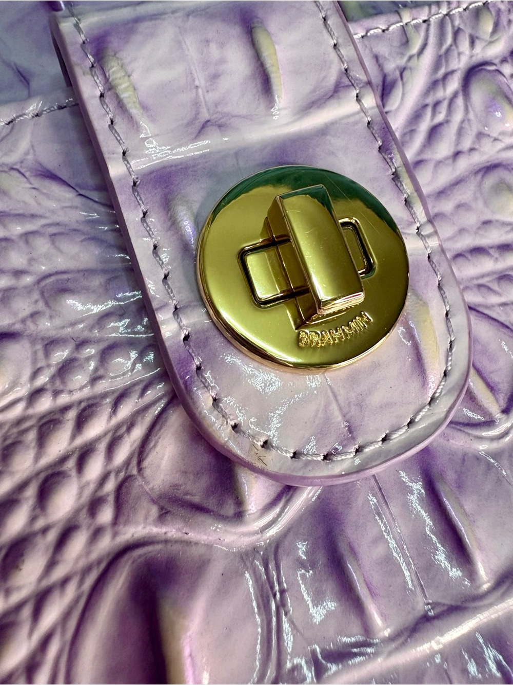 Brahmin EUC Leia - Gentle Lavender - Pastel- Back Eye - Pearl Shimmer - Like New - Picture 15 of 16
